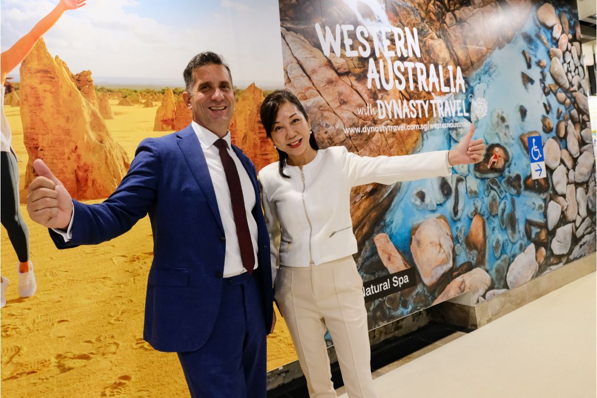 Tourism Minister of Western Australia Paul Papalia with Dynasty Travel’s director of public relations & communications Alicia Seah.